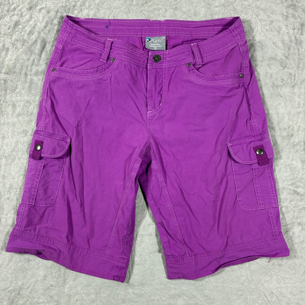 Kuhl Womens Hiking Cargo Shorts Size 10 Purple Outdoors Climbing Bright Dopamine